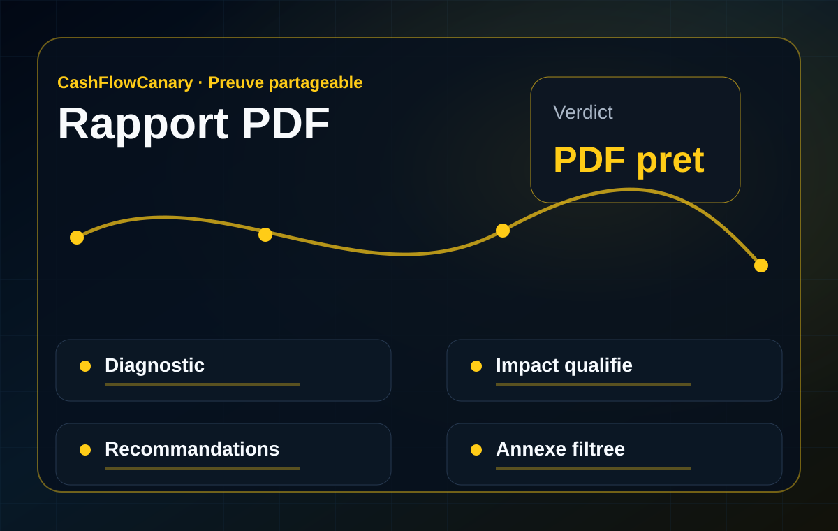 Capture démo d'un rapport PDF CashFlowCanary